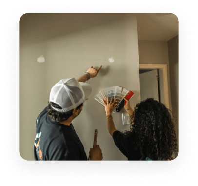 Experts selecting the best colors for painting